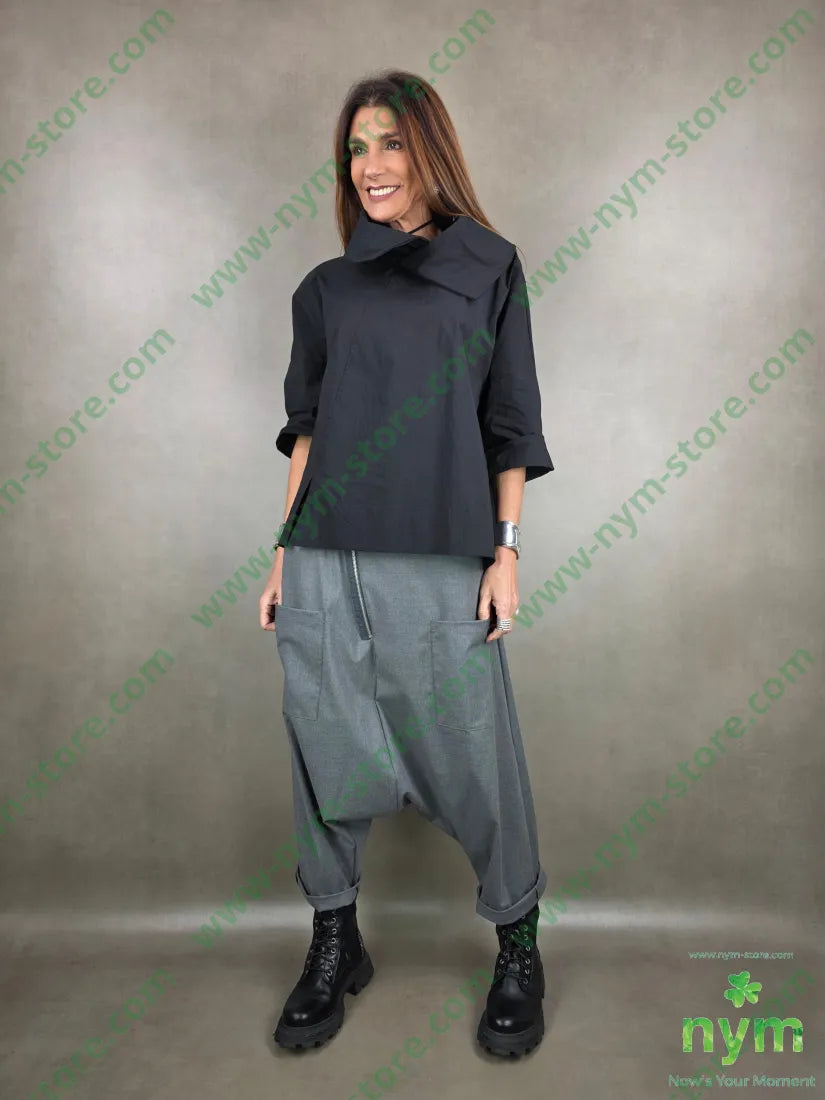 pantalone harem zip e tasconi 64pl33vi3ea PANTALONE