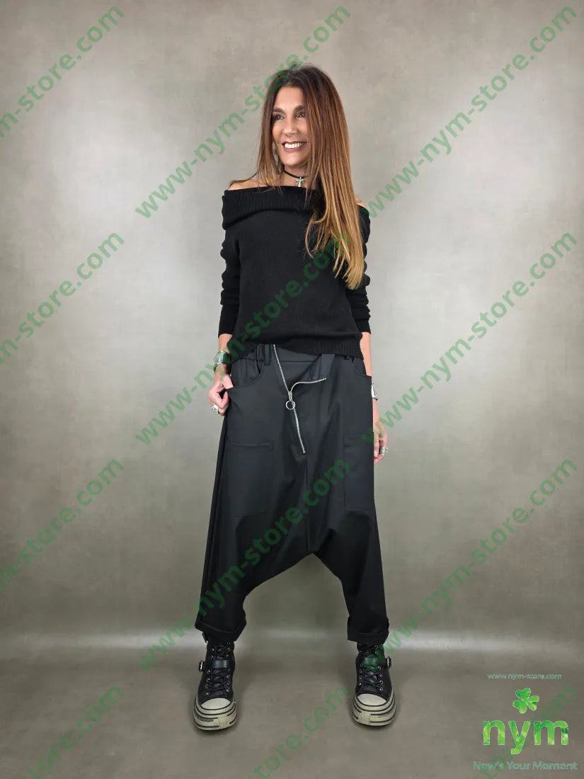 pantalone harem zip e tasconi 64pl33vi3ea PANTALONE