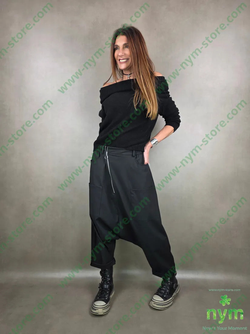 pantalone harem zip e tasconi 64pl33vi3ea PANTALONE
