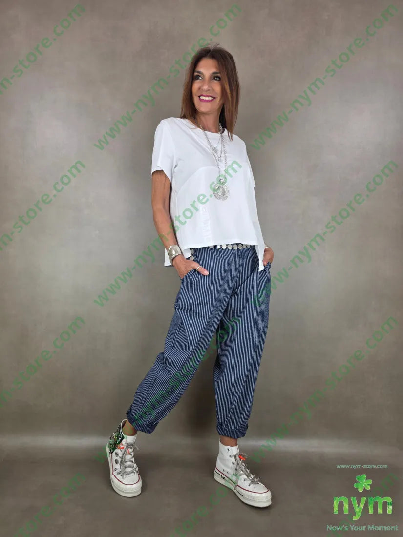 pantalone imbuto striped 98co2ea - PANTALONE
