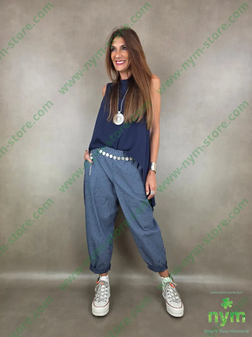 pantalone imbuto striped 98co2ea - PANTALONE