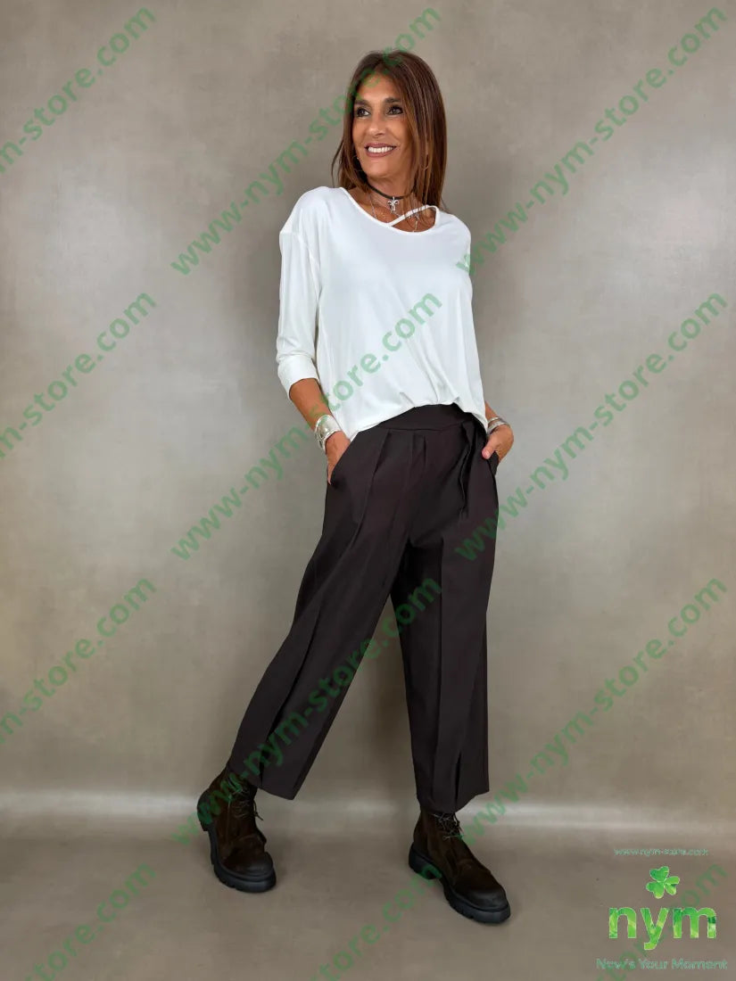 pantalone in bengalina pinces cucite 79vi19ny2ea - PANTALONE