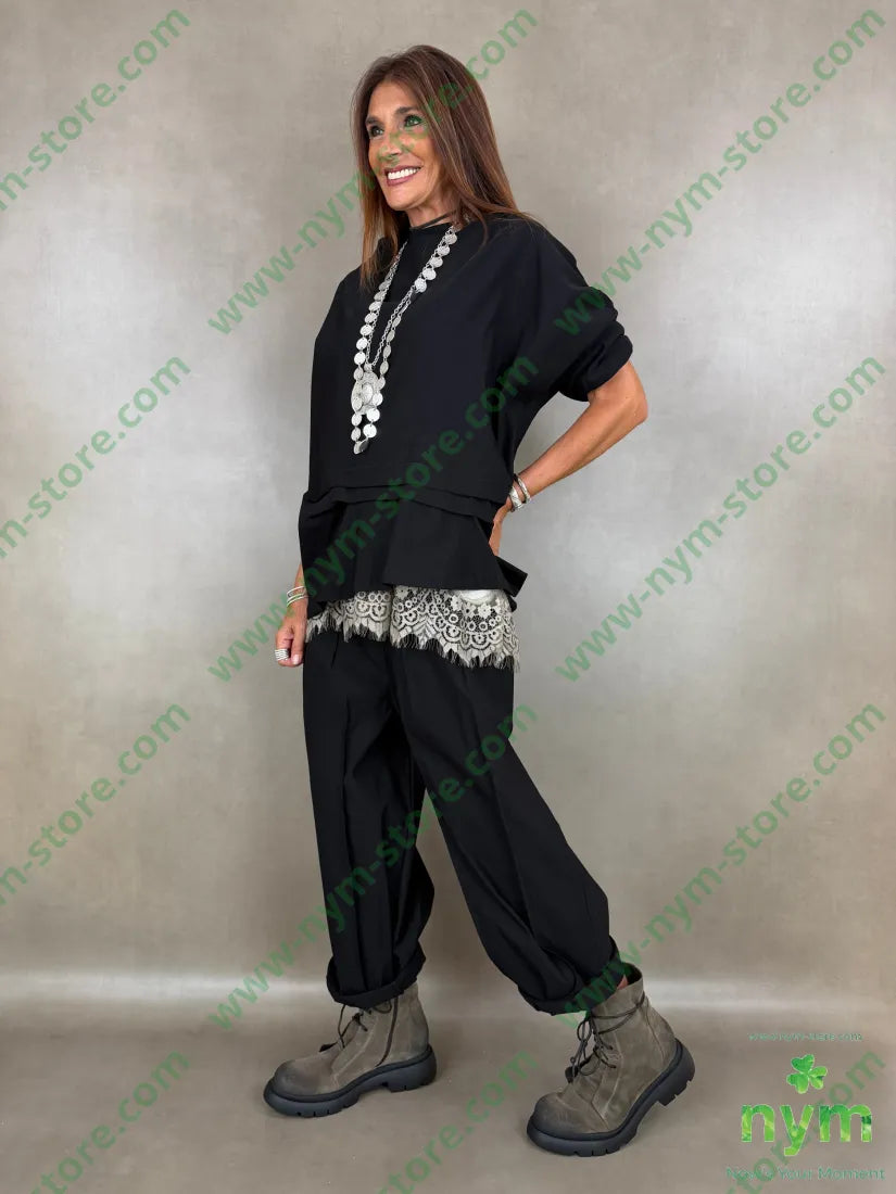 pantalone in bengalina pinces cucite 79vi19ny2ea - PANTALONE