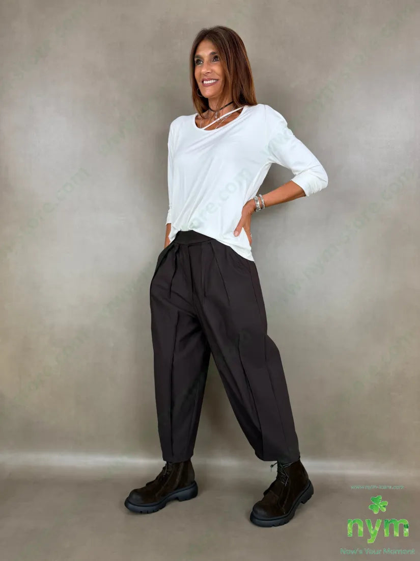 pantalone in bengalina pinces cucite 79vi19ny2ea - PANTALONE