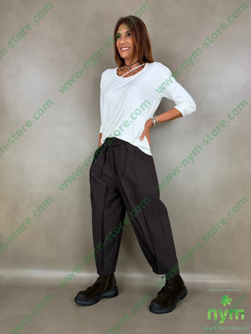 pantalone in bengalina pinces cucite 79vi19ny2ea - PANTALONE