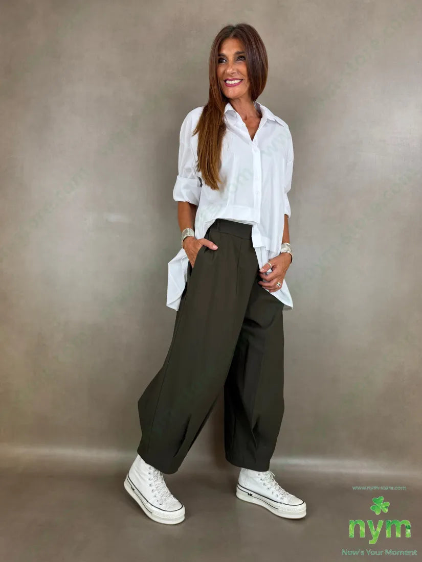 pantalone in bengalina pinces fondo 79vi19ny2ea - PANTALONE