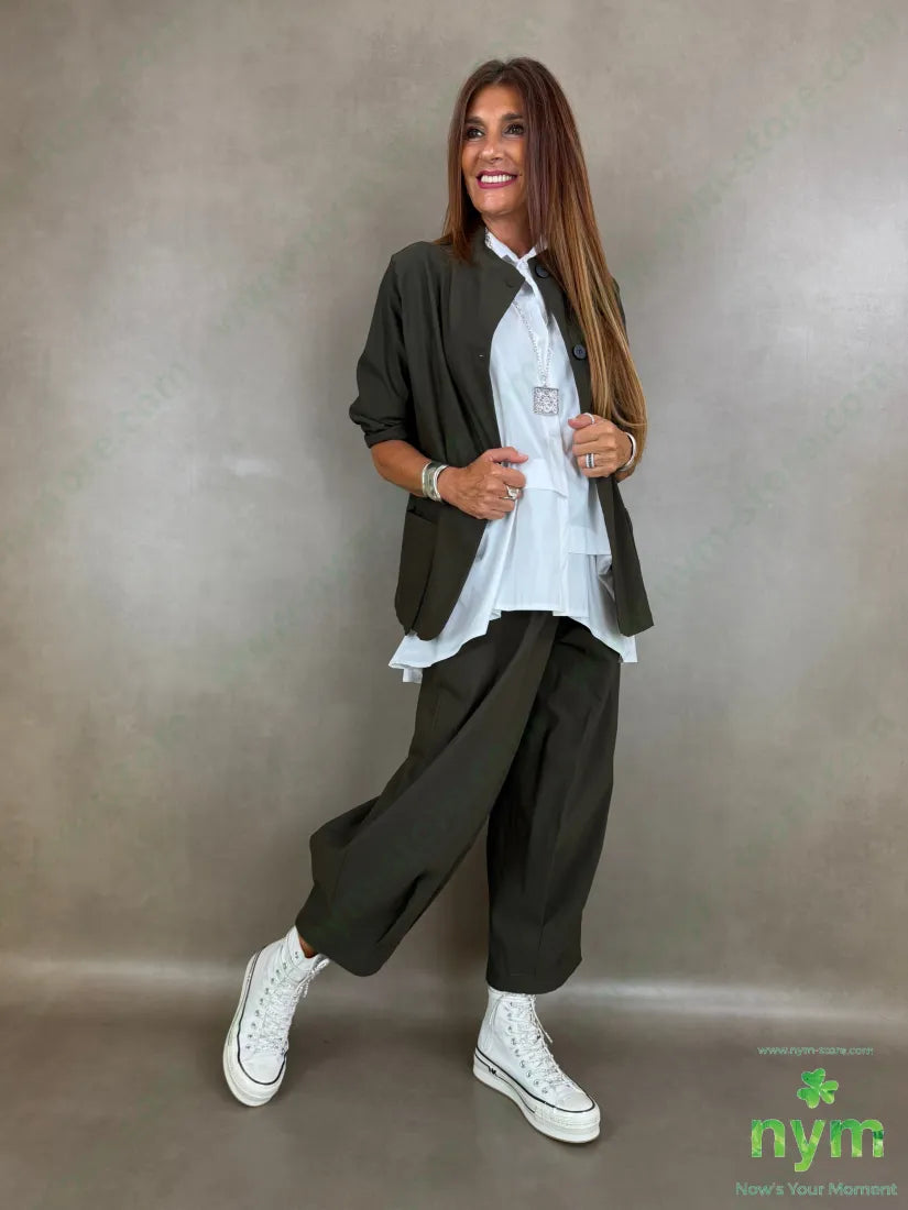 pantalone in bengalina pinces fondo 79vi19ny2ea - PANTALONE