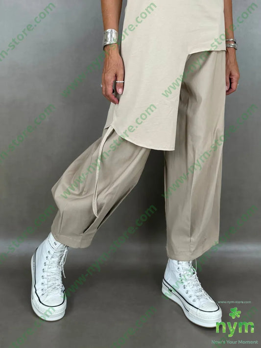 pantalone in bengalina pinces fondo 79vi19ny2ea - U / BEIGE / AI26 - PANTALONE