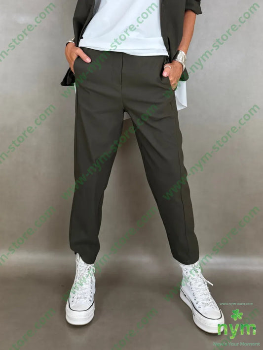 pantalone in bengalina una tasca 79vi19ny2ea - U / MILITARE / AI26 - PANTALONE