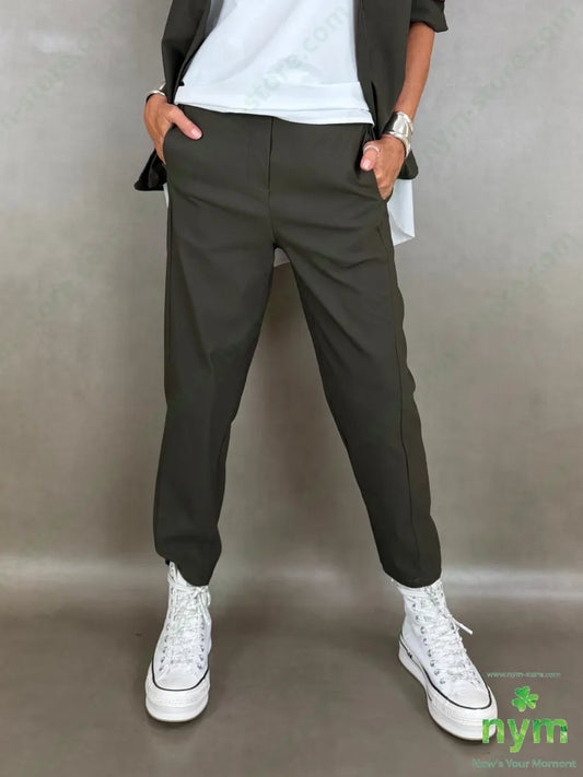 pantalone in bengalina una tasca 79vi19ny2ea - U / MILITARE / AI26 - PANTALONE