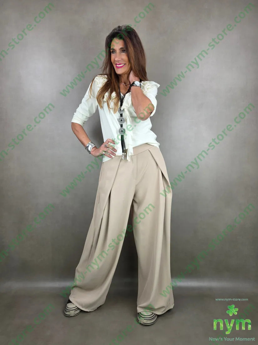 pantalone in crepes a palazzo 96pl4ea PANTALONE