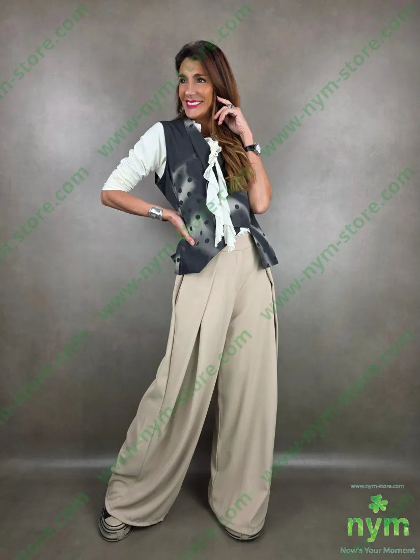 pantalone in crepes a palazzo 96pl4ea PANTALONE