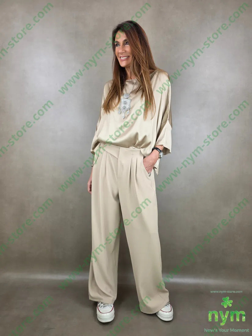 pantalone in crepes due bottoni 96pl4ea PANTALONE