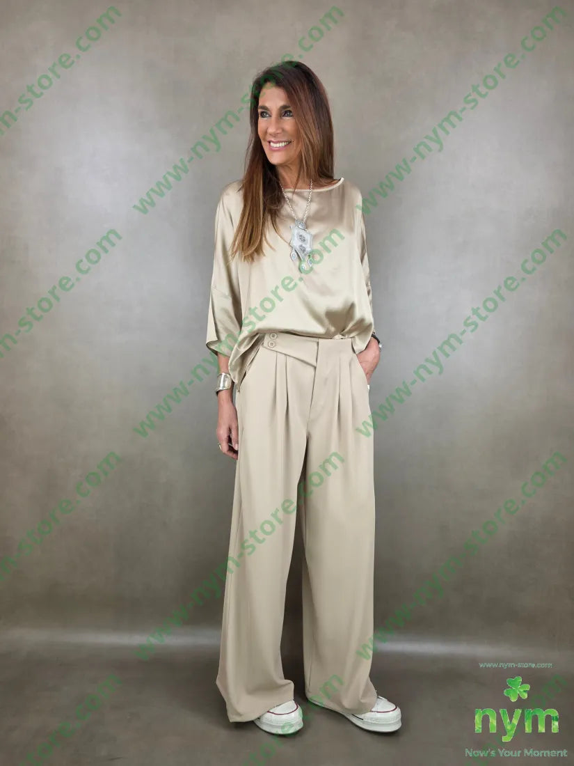 pantalone in crepes due bottoni 96pl4ea PANTALONE