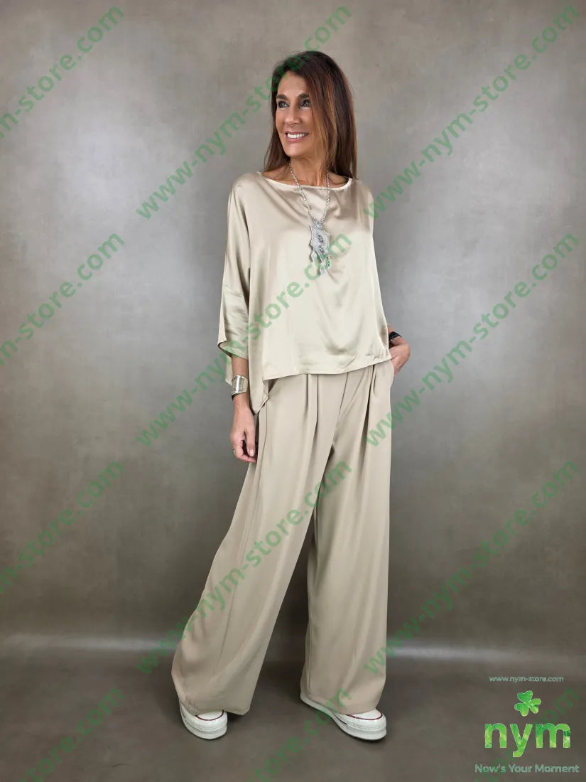 pantalone in crepes due bottoni 96pl4ea PANTALONE