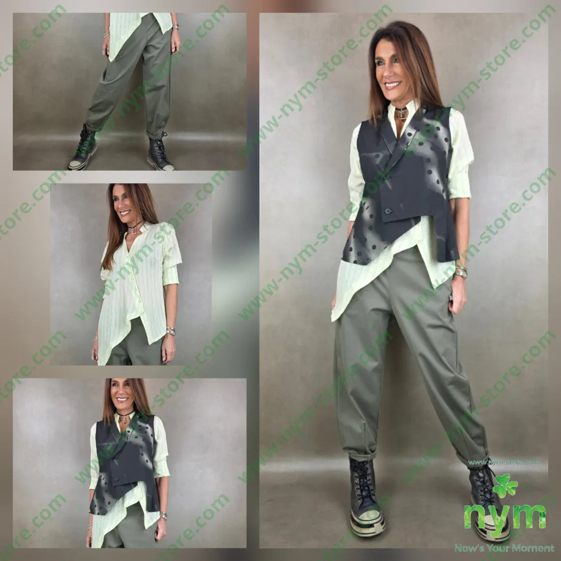 pantalone in denim scuro doppio polso 67co18li15vi PANTALONE