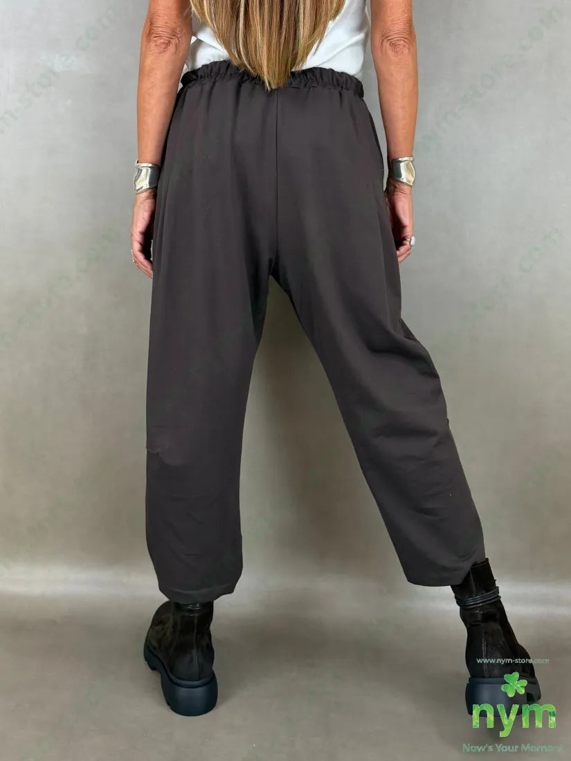 pantalone in felpa pinces gamba 100co - U / MARRONE / AI26 - PANTALONE