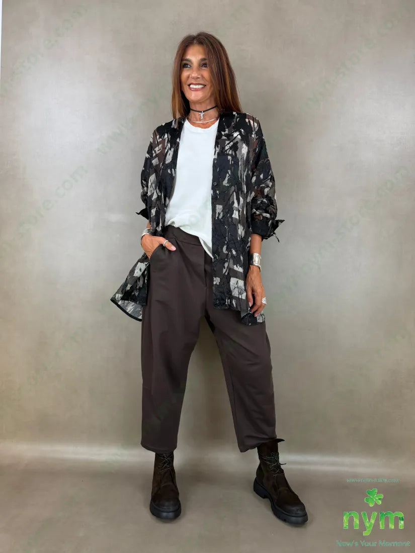 pantalone in felpa pinces gamba 100co - U / MARRONE / AI26 - PANTALONE