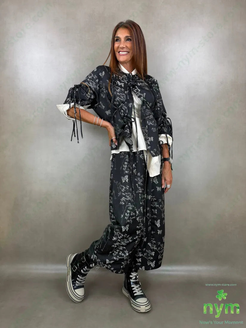 pantalone jacquard farfalle 85pl10vi5ea - U / NERO / AI26 - PANTALONE