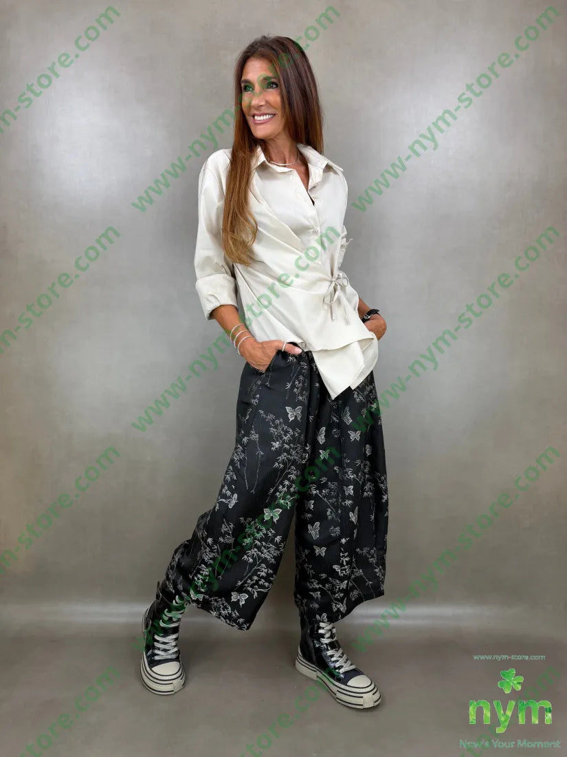 pantalone jacquard farfalle 85pl10vi5ea - U / NERO / AI26 - PANTALONE
