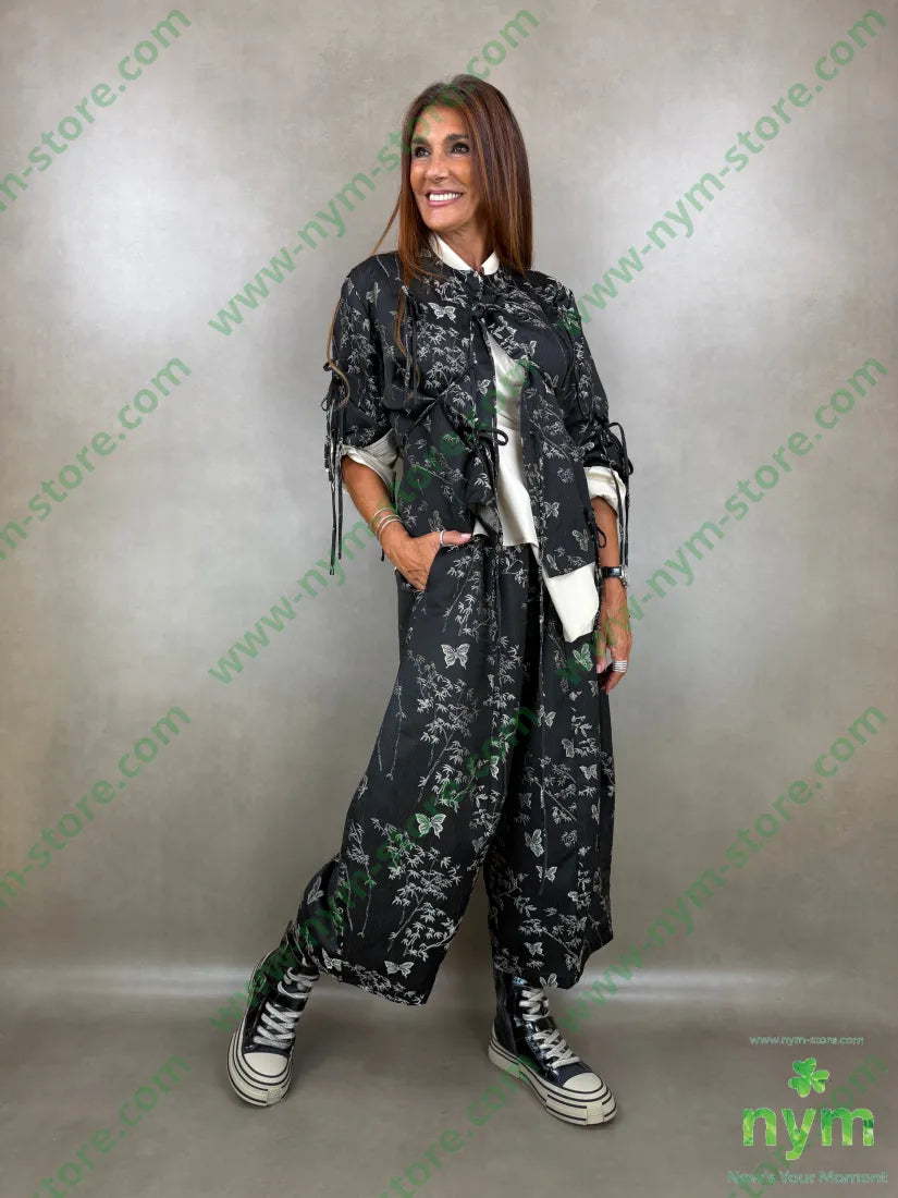 pantalone jacquard farfalle 85pl10vi5ea - U / NERO / AI26 - PANTALONE
