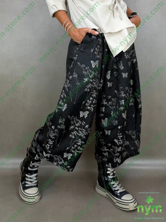 pantalone jacquard farfalle 85pl10vi5ea - U / NERO / AI26 - PANTALONE