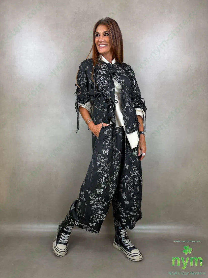 pantalone jacquard farfalle 85pl10vi5ea - U / NERO / AI26 - PANTALONE