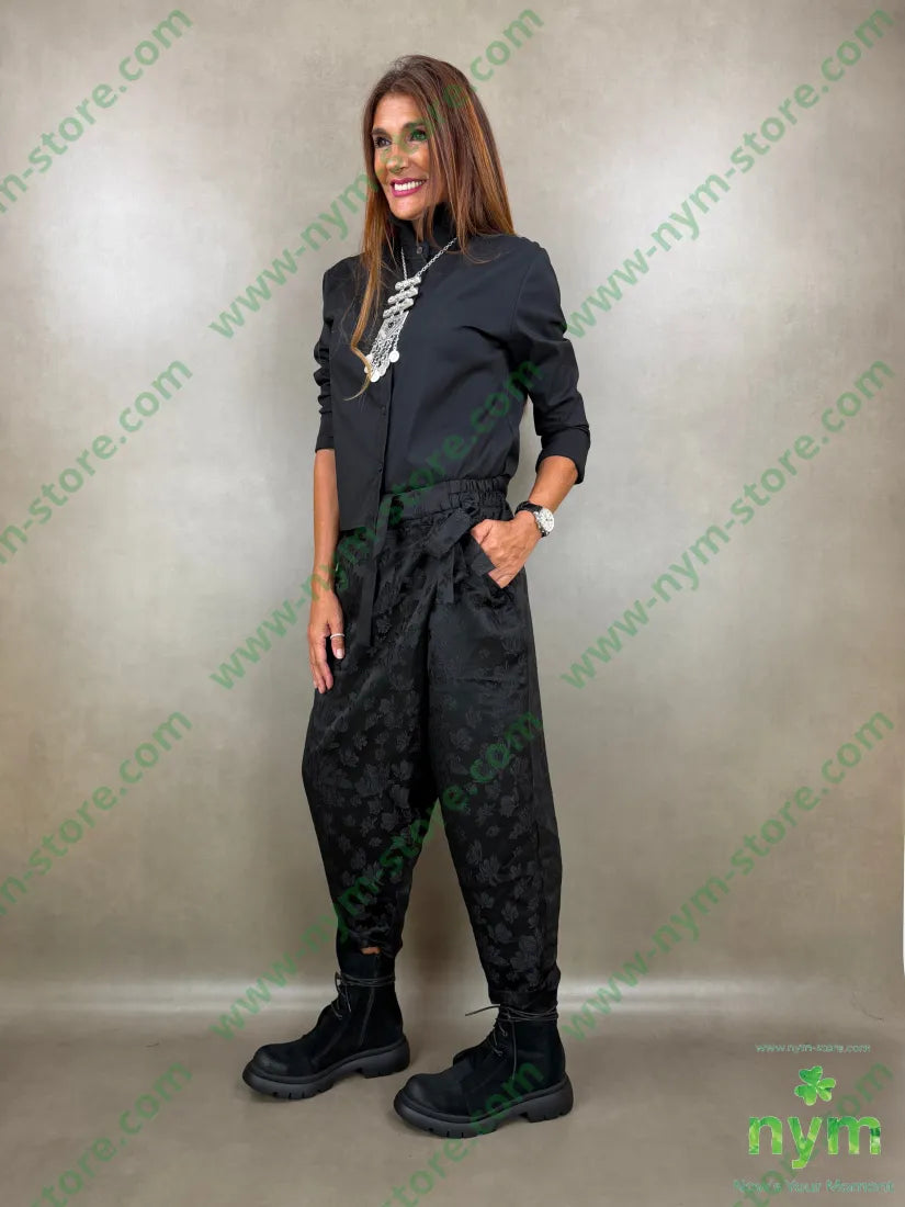 pantalone jacquard lucido con fiocco 85pl10vi5ea - U / NERO / AI26 - PANTALONE