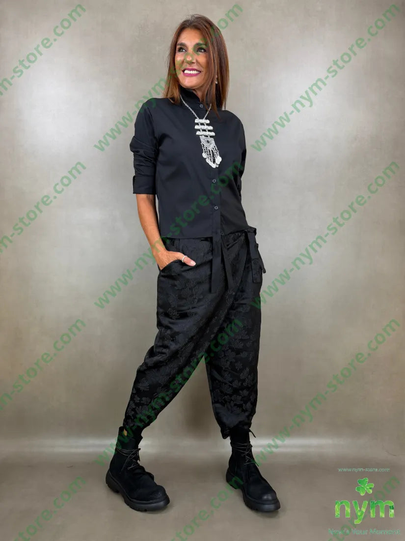 pantalone jacquard lucido con fiocco 85pl10vi5ea - U / NERO / AI26 - PANTALONE