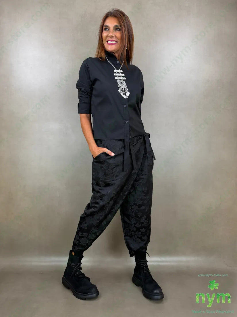 pantalone jacquard lucido con fiocco 85pl10vi5ea - U / NERO / AI26 - PANTALONE