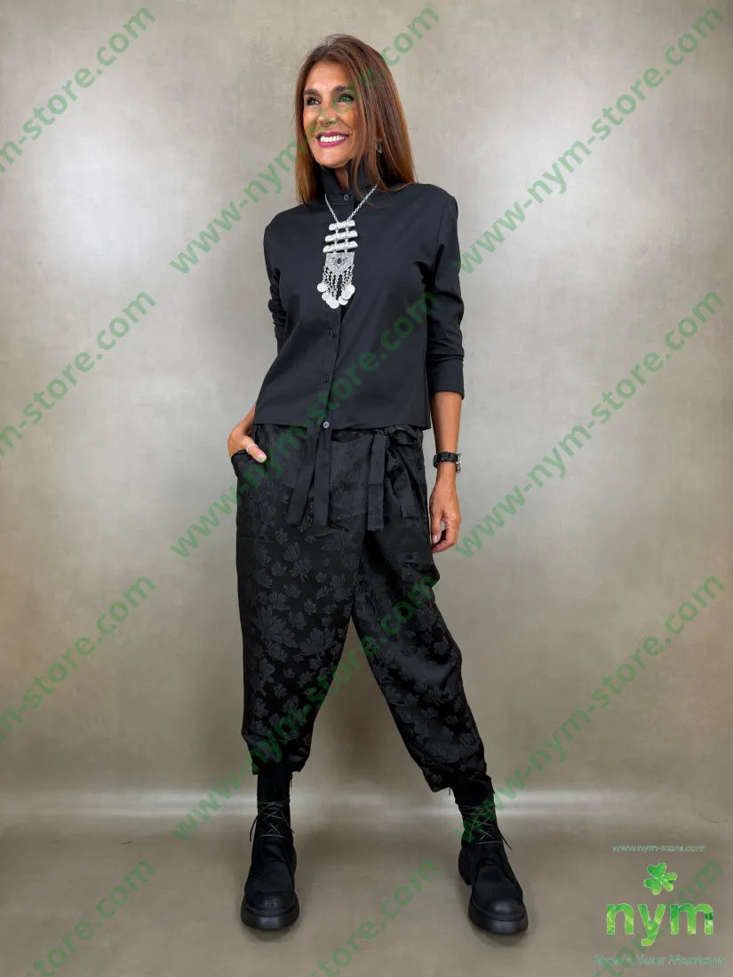 pantalone jacquard lucido con fiocco 85pl10vi5ea - U / NERO / AI26 - PANTALONE
