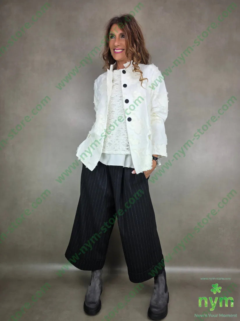 pantalone lana gessato gaucho 71pl12wv16wo1ea U / NERO / AI25 PANTALONE