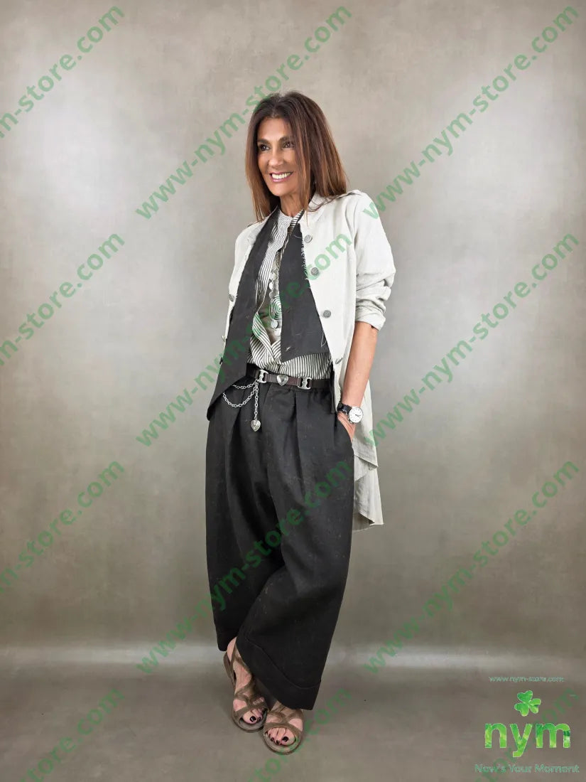 pantalone lyoncell effetto pelle invecchiata 93ly7li - U / MARRONE / PE26 - PANTALONE