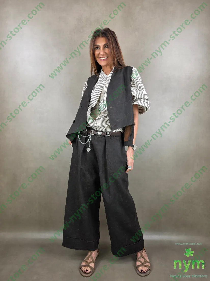 pantalone lyoncell effetto pelle invecchiata 93ly7li - U / MARRONE / PE26 - PANTALONE