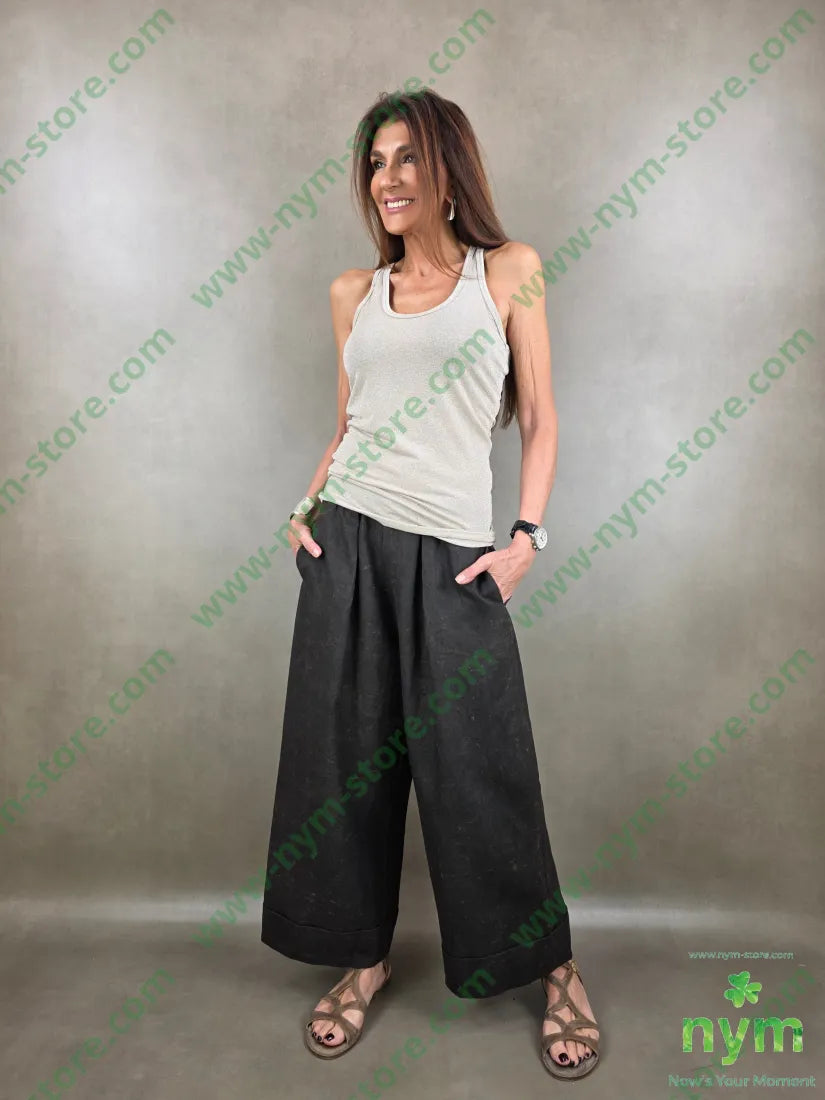 pantalone lyoncell effetto pelle invecchiata 93ly7li - U / MARRONE / PE26 - PANTALONE