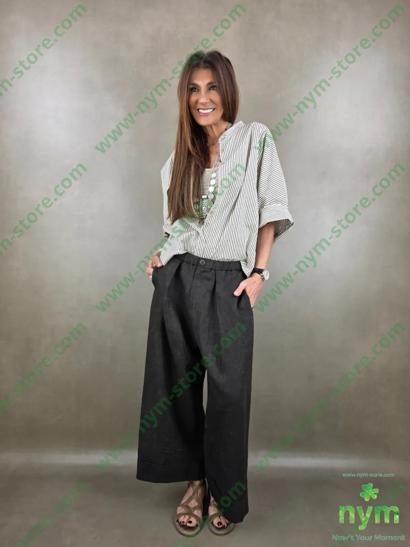 pantalone lyoncell effetto pelle invecchiata 93ly7li - U / MARRONE / PE26 - PANTALONE