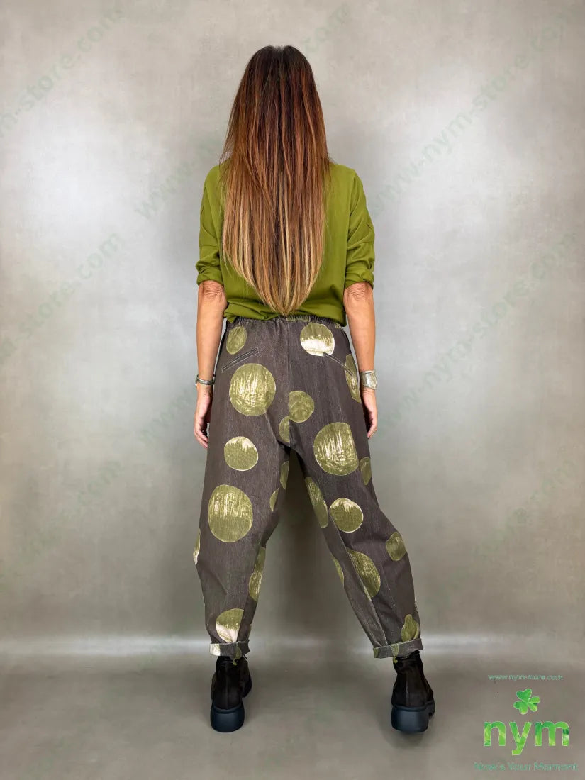 Pantalone macro pois tasche asola dietro 100co - U / MARRONE / AI26 - PANTALONE
