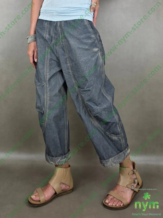 pantalone maltinto cotone 100co - U / BLU / PE26 - PANTALONE