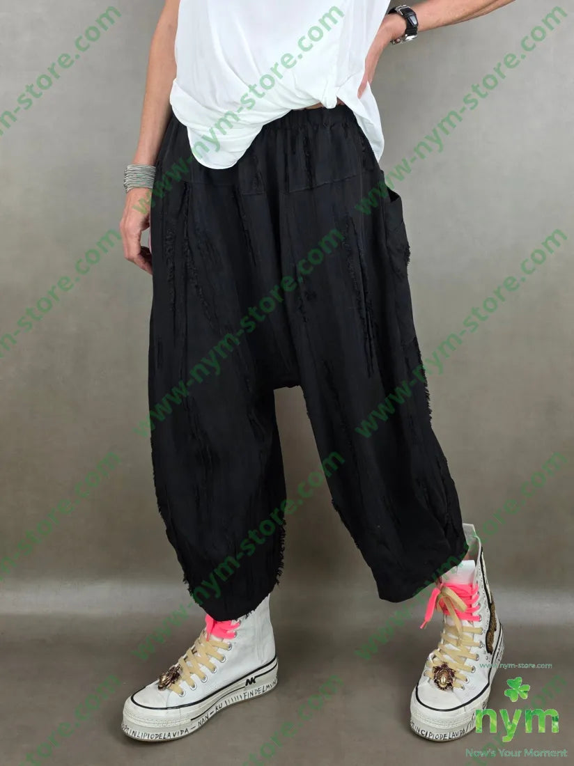 pantalone maltinto destroyed 50tc35vi15li - U / NERO / PE26 - PANTALONE