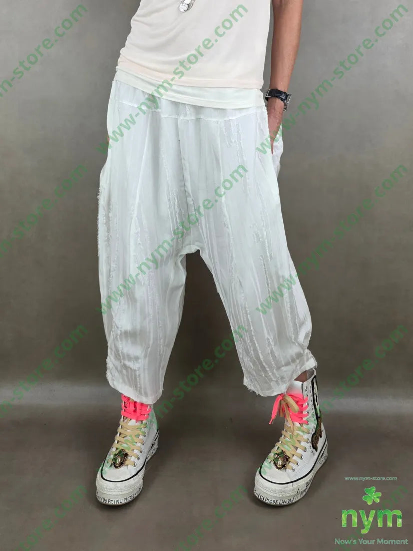 pantalone maltinto destroyed 50tc35vi15li - U / PANNA / PE26 - PANTALONE