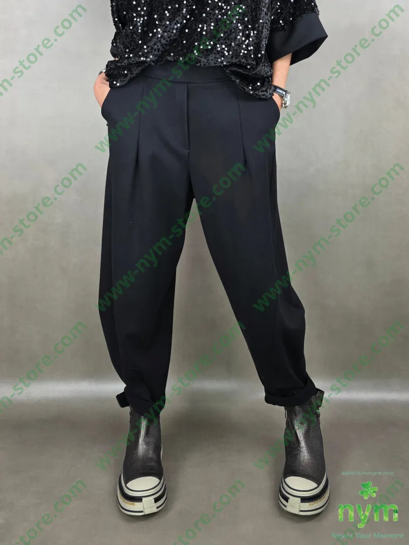 pantalone mano calda dettaglio imbuto 65vi30ny5ea U / NERO / AI25 PANTALONE