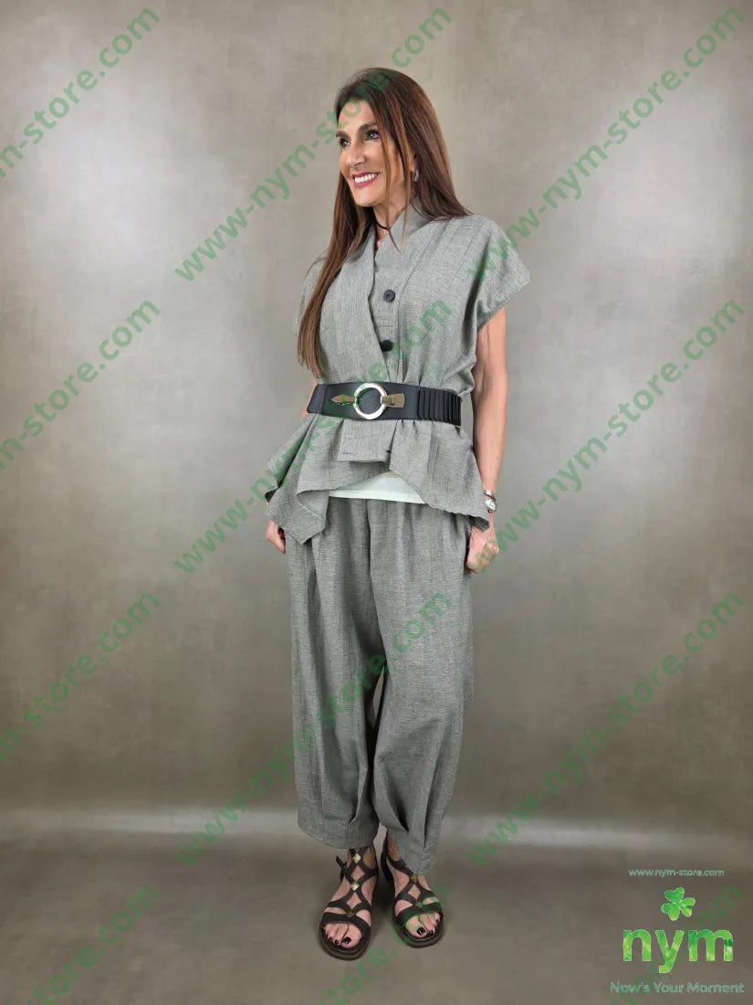 pantalone melange due pinces fondo 40co51pl9li - U / FANGO C. / PE26 - PANTALONE