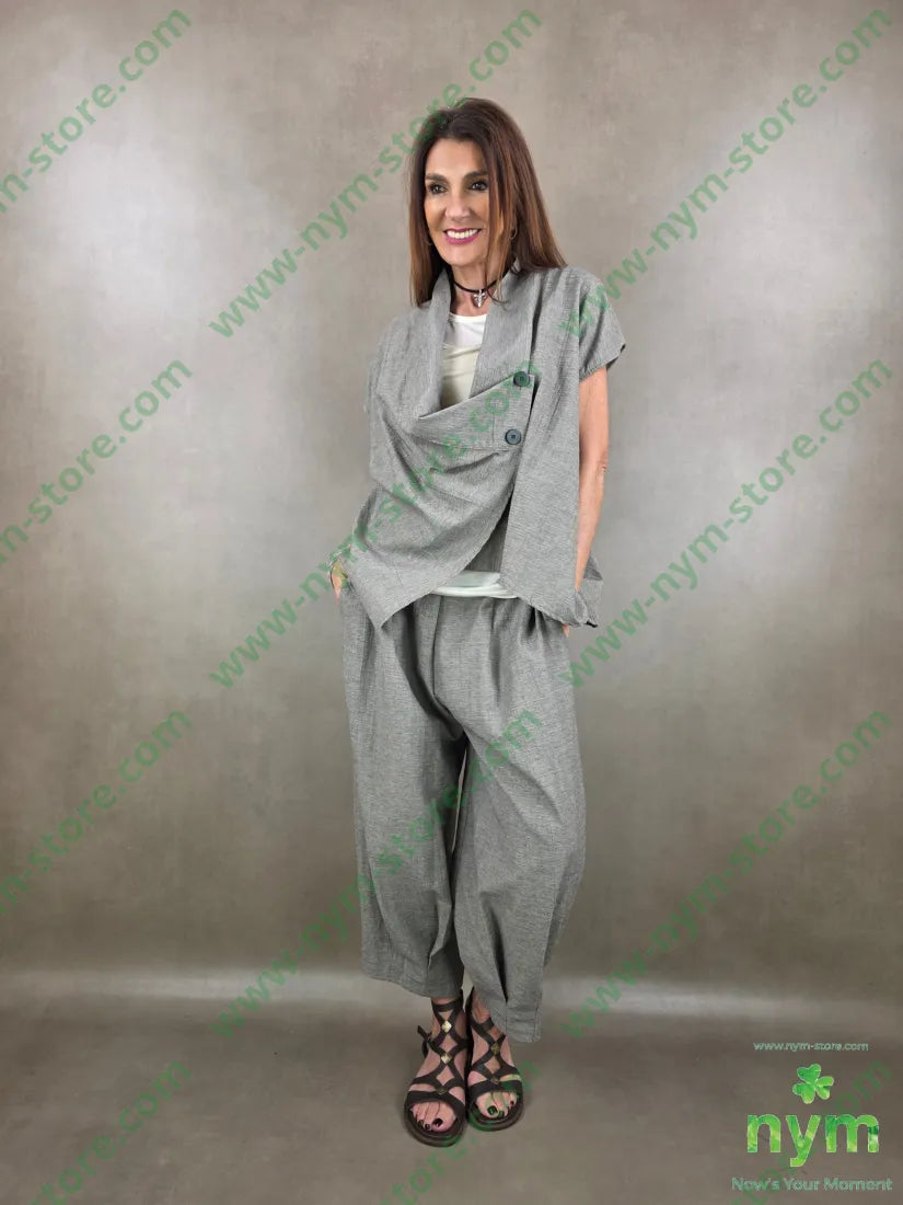 pantalone melange due pinces fondo 40co51pl9li - U / FANGO C. / PE26 - PANTALONE