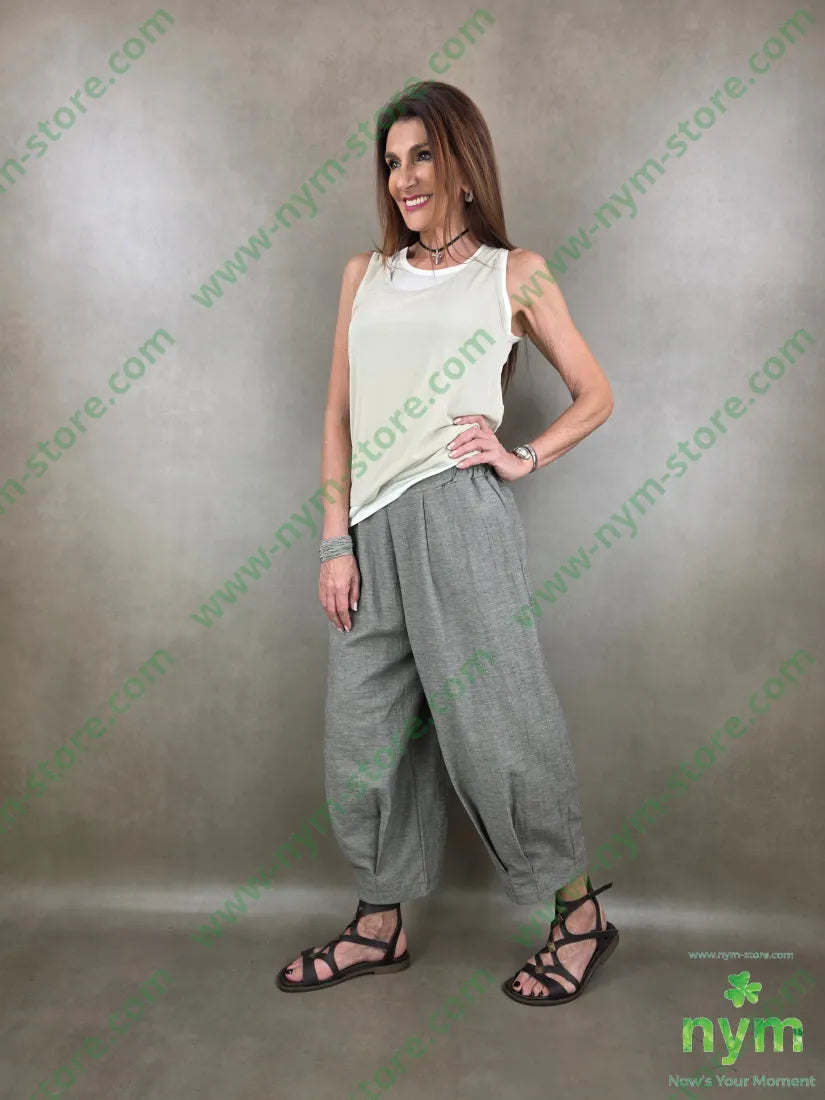 pantalone melange due pinces fondo 40co51pl9li - U / FANGO C. / PE26 - PANTALONE