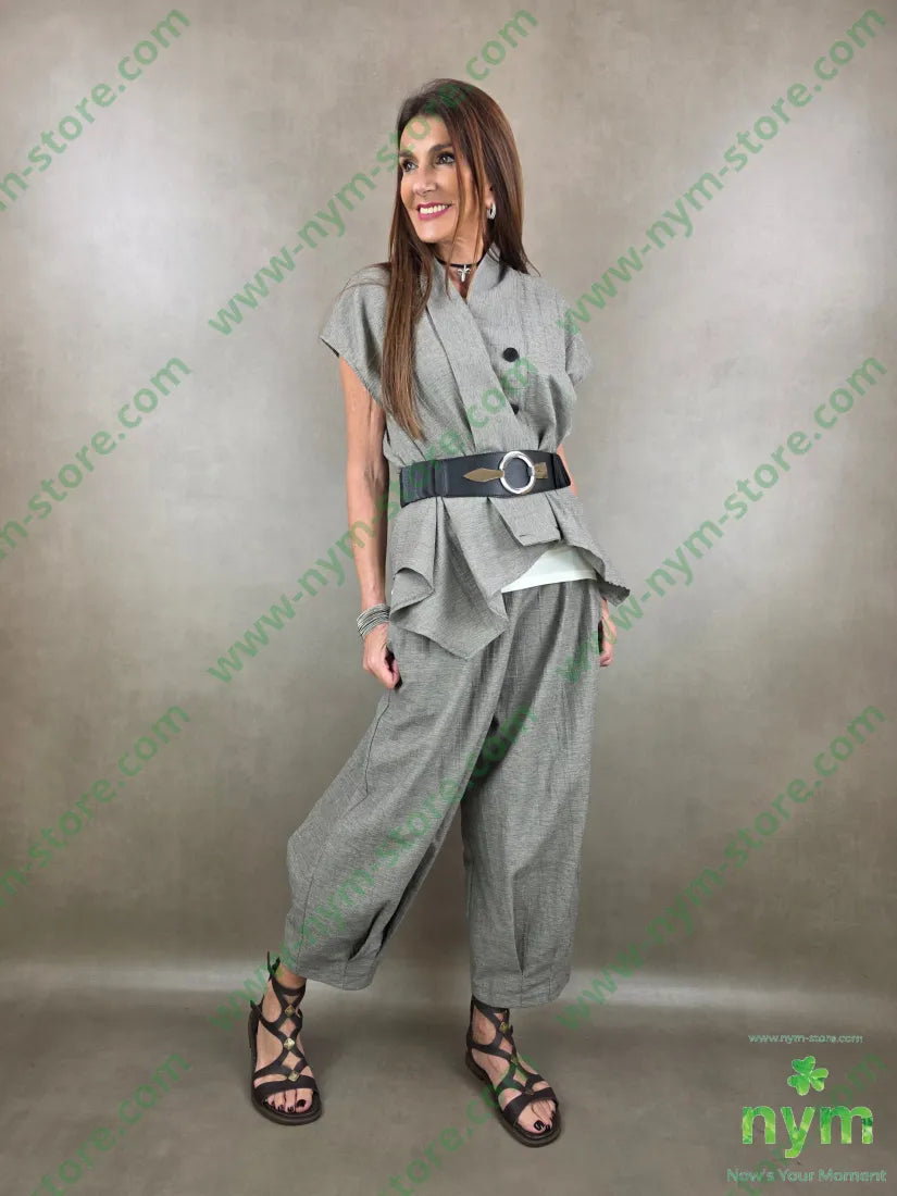 pantalone melange due pinces fondo 40co51pl9li - U / FANGO C. / PE26 - PANTALONE