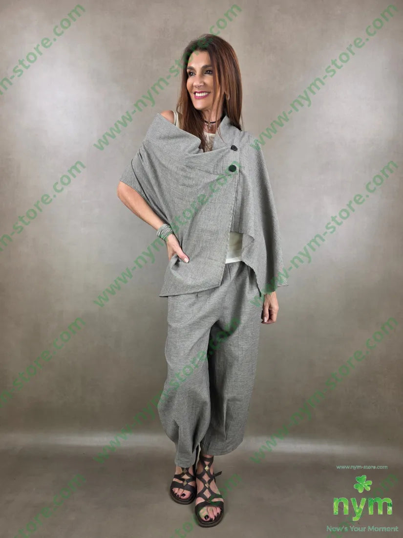 pantalone melange due pinces fondo 40co51pl9li - U / FANGO C. / PE26 - PANTALONE