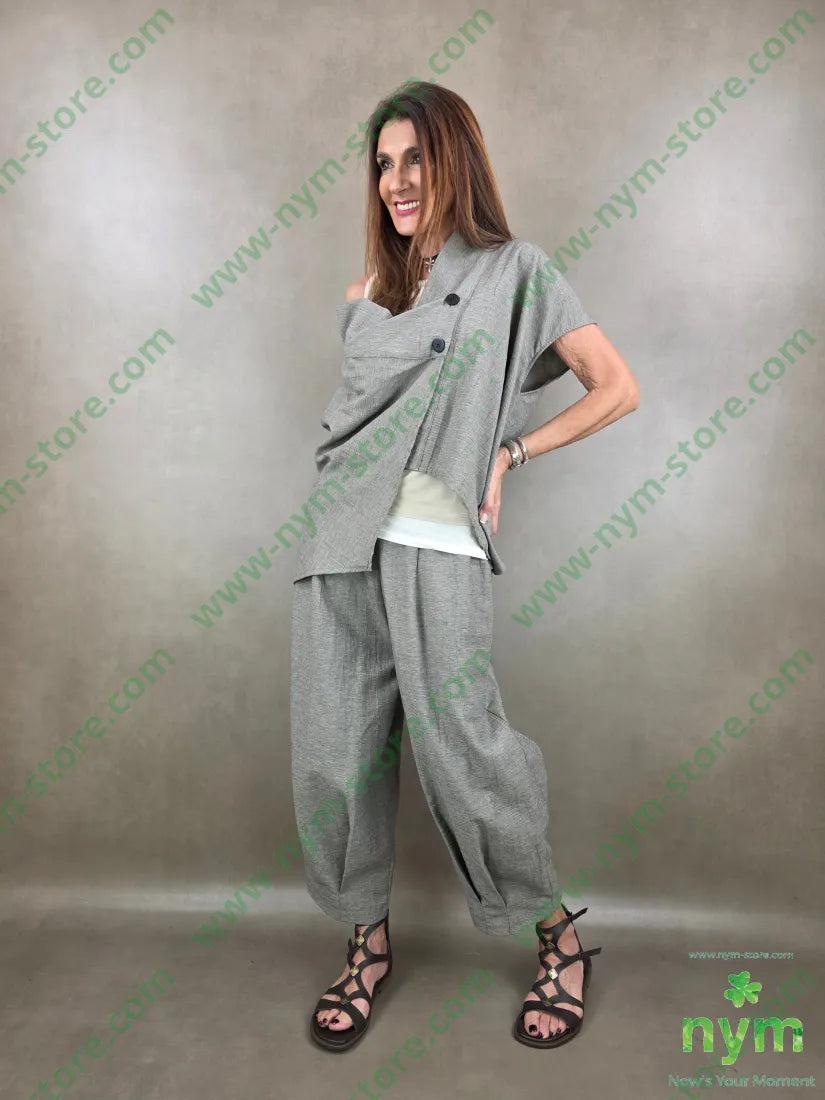 pantalone melange due pinces fondo 40co51pl9li - U / FANGO C. / PE26 - PANTALONE