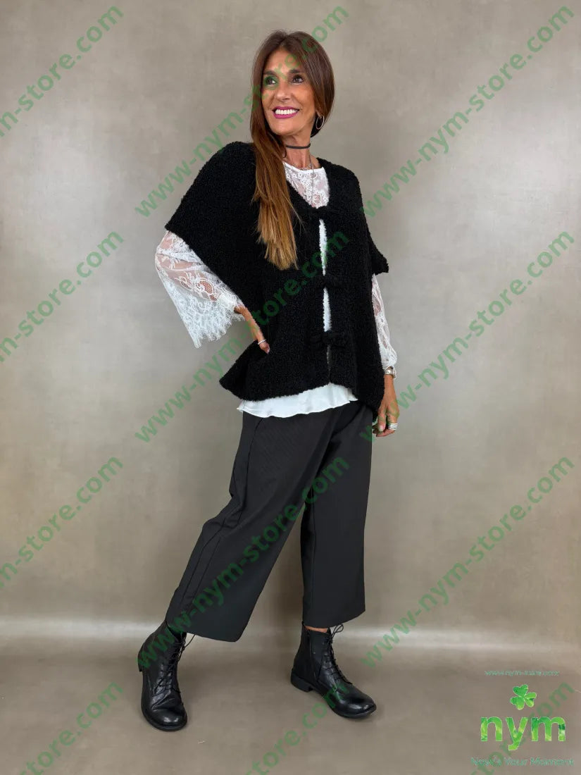 pantalone micro gessato 64pl30vi6ea - U / NERO / AI26 - PANTALONE