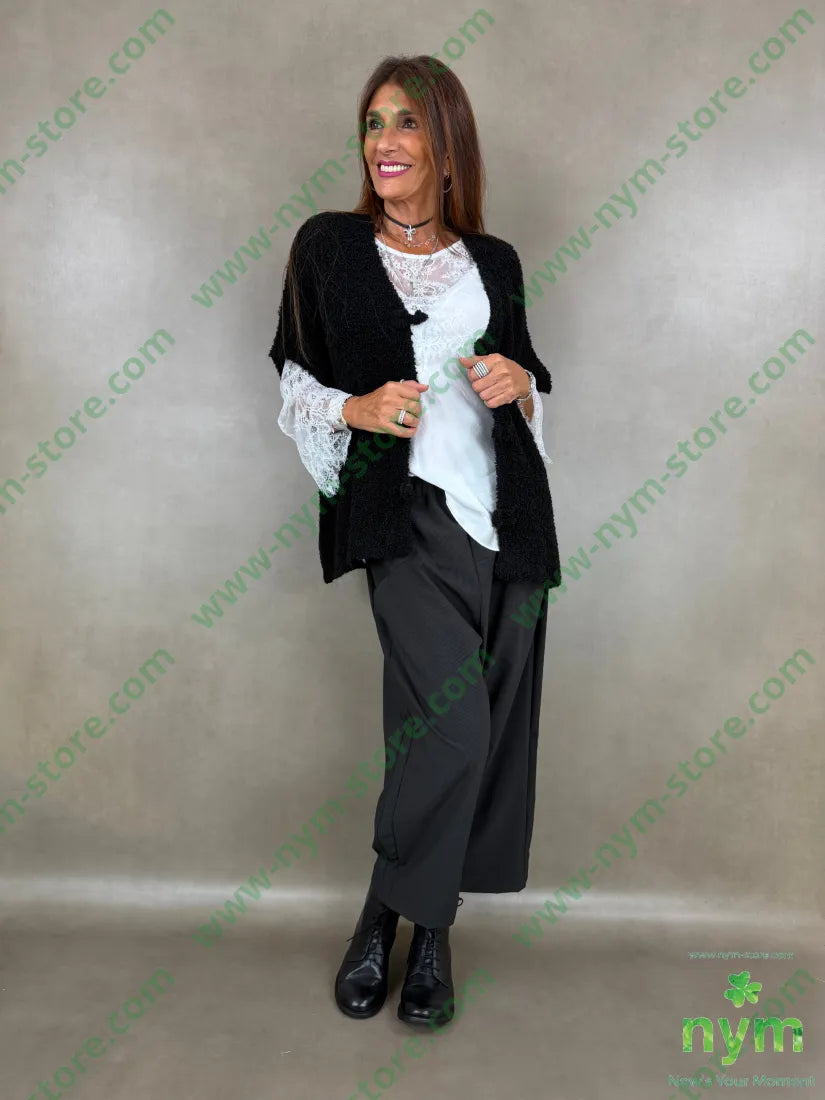 pantalone micro gessato 64pl30vi6ea - U / NERO / AI26 - PANTALONE
