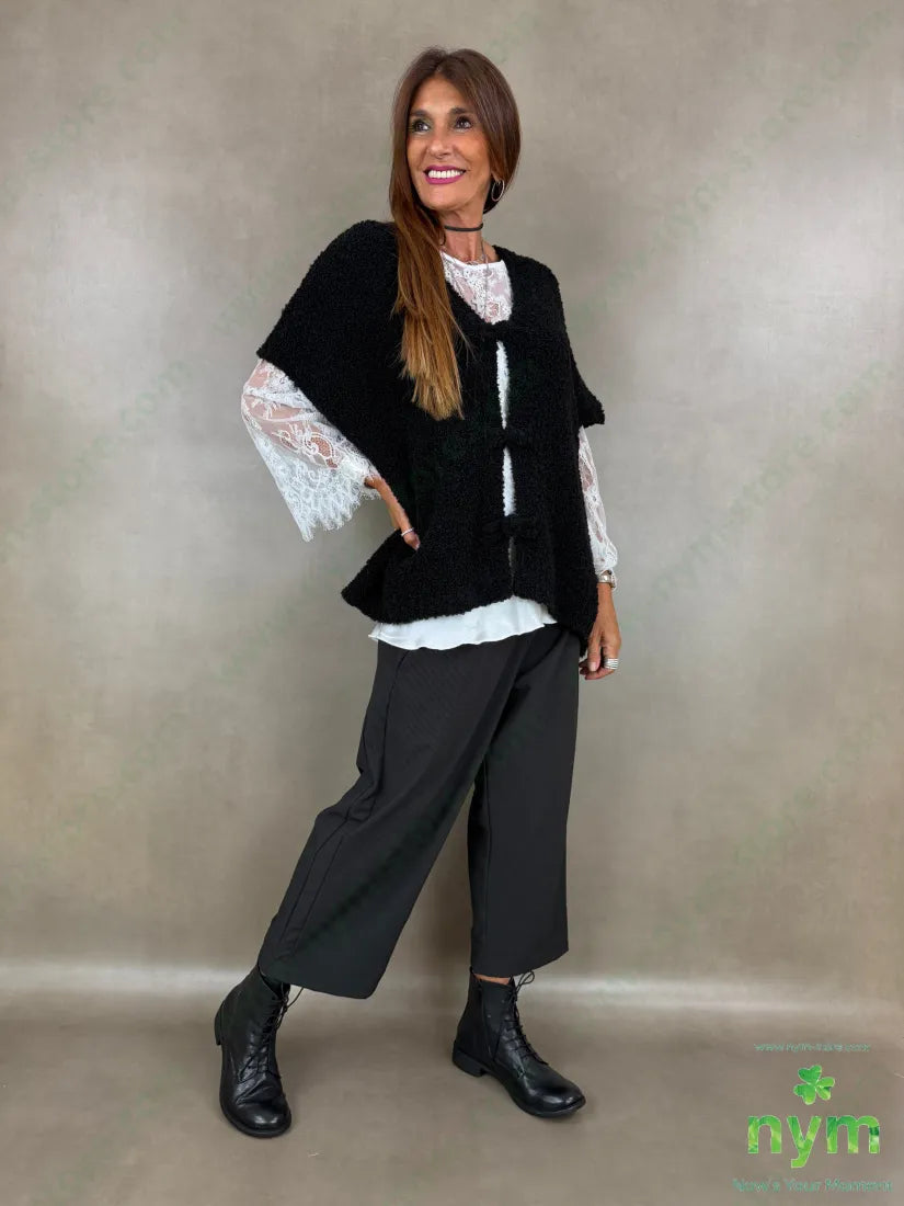 pantalone micro gessato 64pl30vi6ea - U / NERO / AI26 - PANTALONE